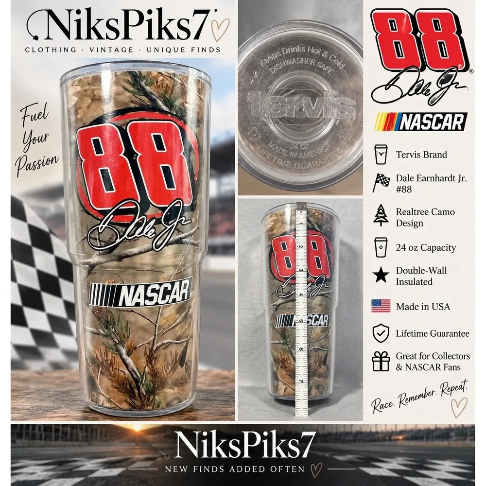 Tervis Dale Earnhardt Jr #88 NASCAR Realtree Camo 24 oz Tumbler Cup USA